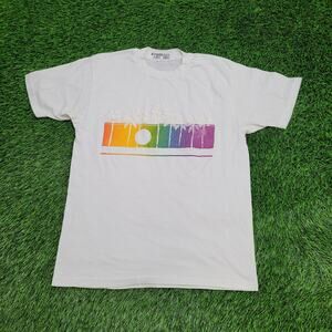 Vintage 90s Puerto-Rico Shirt Womens Medium 19x25 White Rainbow
